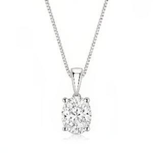 Luna Oval Solitaire Necklace